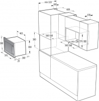 Mikrovlnná trouba Gorenje BM171E2XG technický nákres